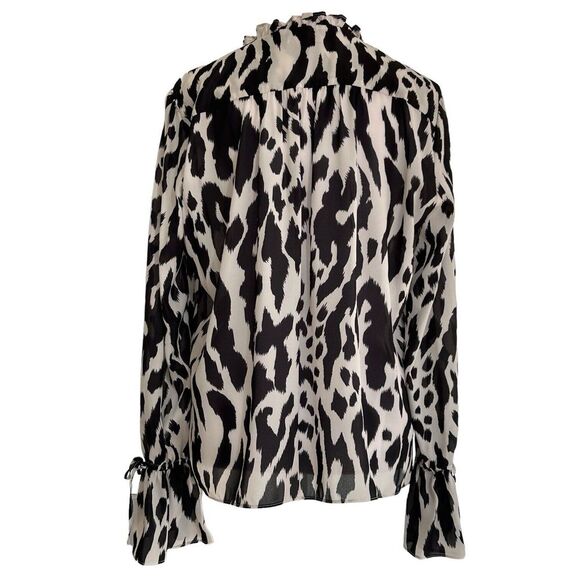 Parker Zebra Print Blouse Size Large - Picture 3 of 7